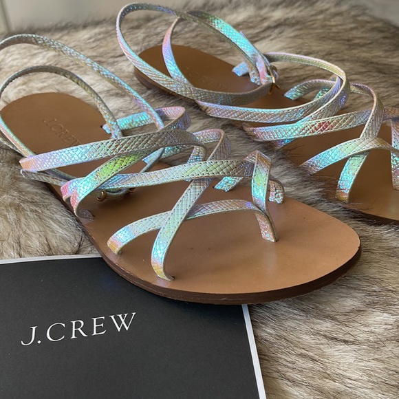 J CREW - Women's Clara Iridescent Sandals - Gently used - Sized 7 1/2 - Picture 2 of 9